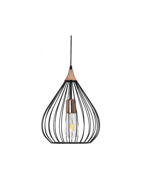 GloboStar Radiaro Lustră Negru Rețea cu Dulie E27 28x28x70cm.