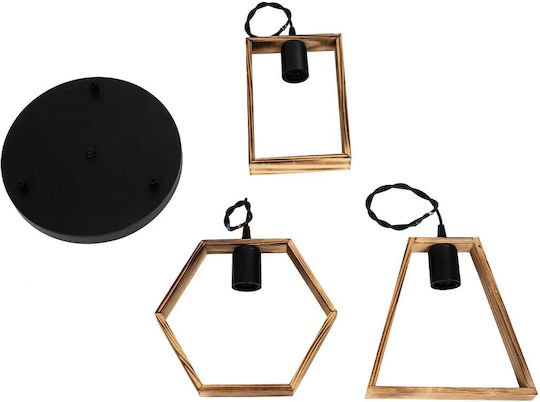GloboStar Ember Hängelampe Schwarz mit Fassung E27 35x40x70cm.