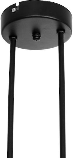 GloboStar Glossa Hängelampe Schwarz Kugel mit Fassung E27 30x15x54cm.