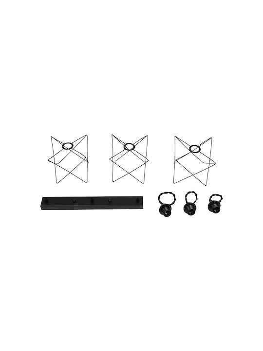 GloboStar Glind Pendant Light Black Rail with Socket E27 55x25x70cm