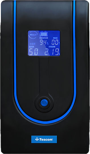 Tescom Leo Plus LCD 2000AP UPS Line-Interactive 2000VA 1200W με 4 Schuko Πρίζες