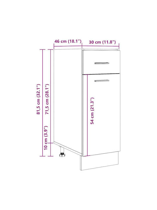 Schubladen-Unterschrank Kunst-Eiche Holzwerkstoff Kunst-Eiche 856081