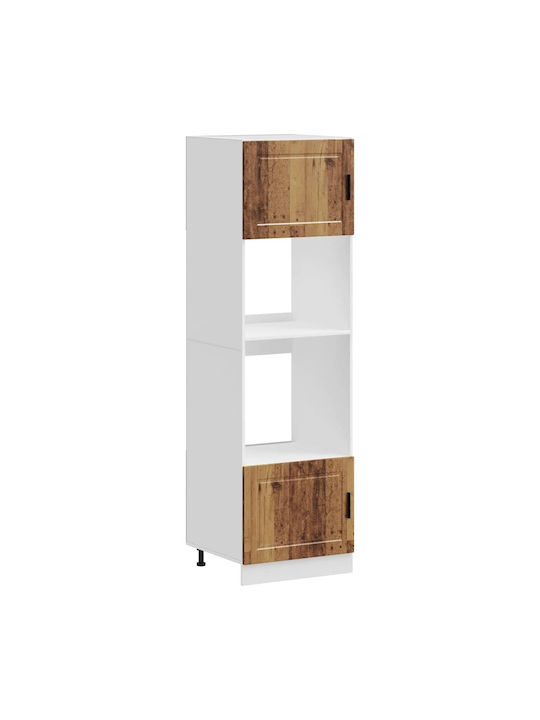 Vidaxl Dulapuri pentru Cuptor 2 Buc Porto Aspect Lemn Vechi Lemn Ingineresc 60x57x207cm Maro