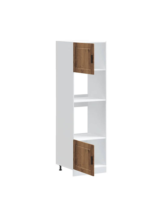 Vidaxl Dulapuri pentru Cuptor 2 Buc Porto Aspect Lemn Vechi Lemn Ingineresc 60x57x207cm Maro