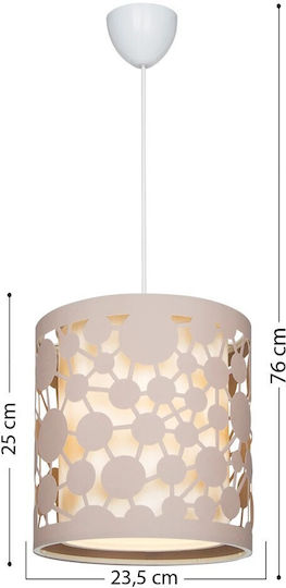 GloboStar Petal Pendant Light Pink with Socket E27 23.5x23.5x76cm