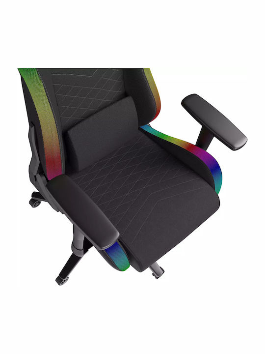 Genesis Trit 660 Геймърски стол с регулируеми подлакътници и RGB осветление Черен