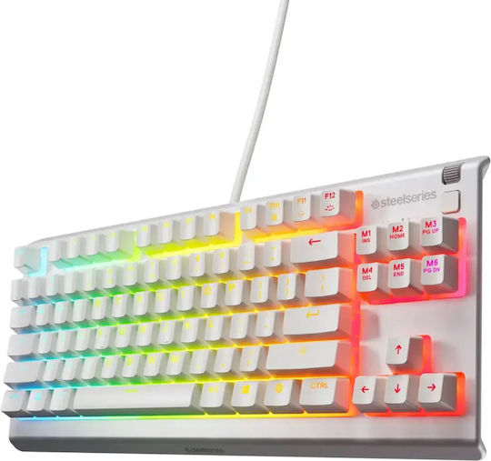 SteelSeries APEX 3 TKL Gaming Πληκτρολόγιο Tenkeyless με RGB φωτισμό (Αγγλικό US) Λευκό