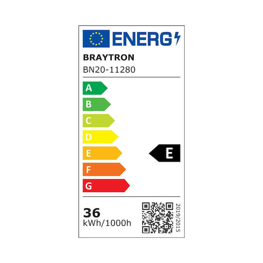 Braytron LED Γραμμικό Φωτιστικό Οροφής 36W 120εκ.