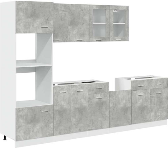 Spülbeckenschrank Grey Concrete 305x46x141.5cm