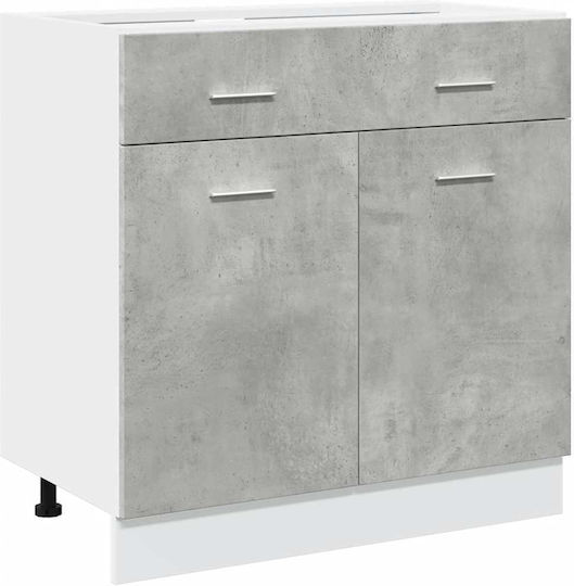 Spülbeckenschrank Grey Concrete 305x46x141.5cm