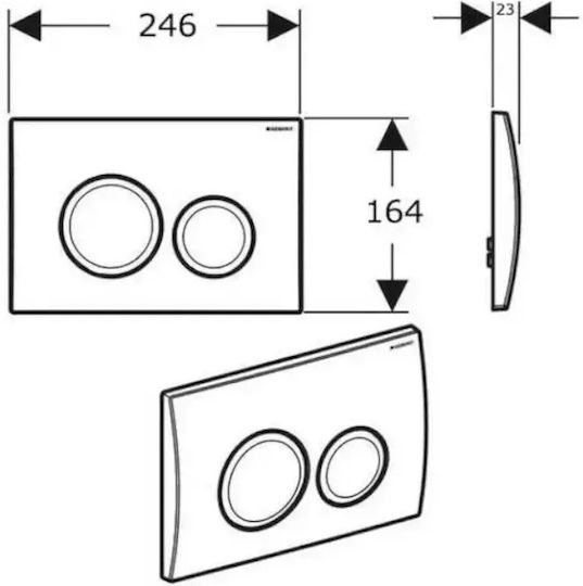 Geberit Delta 20 Flush Plate Dual Flush