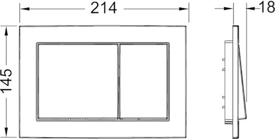 Tece Base Flush Plate Dual Flush Chrome Bright Concealed Cistern