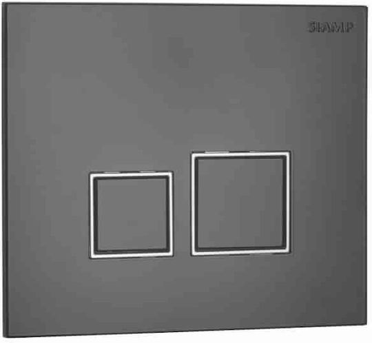 Siamp Square Spülplatten für Toiletten Doppelspülung Schwarz