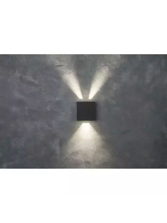 Lutec Gemini Beams Επιτοίχιο Εξωτερικό Σποτ LED IP54 10W με Φυσικό Λευκό Φως Διπλής Δέσμης 11x5.4x11εκ.
