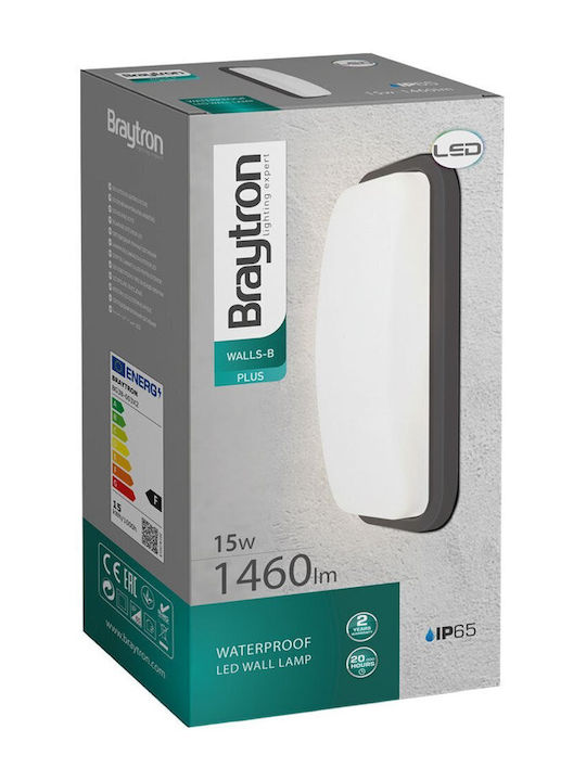 Braytron Επιτοίχιο Εξωτερικό Φωτιστικό IP65 23.6x11.6x6.8εκ.