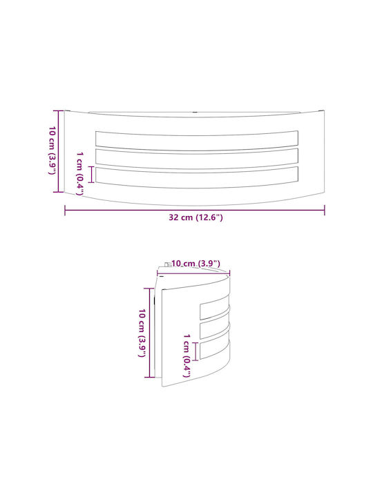 vidaXL Επιτοίχιο Εξωτερικό Φωτιστικό LED IP44