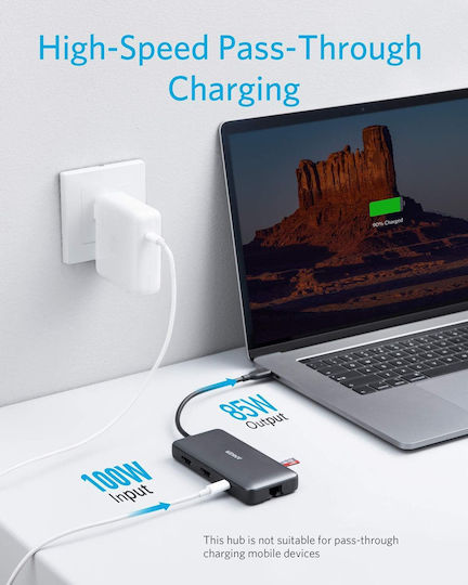 Anker Hub USB 3.2 cu 8 Porturi USB-A și Ethernet