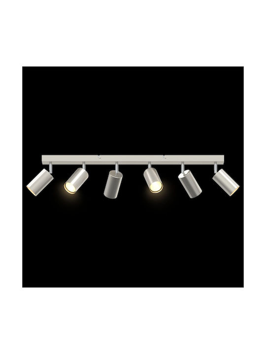 vidaXL Spot with 6 Lights and with Socket GU10 in Silver Color