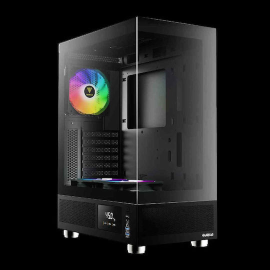 Gamdias Atlas E1 Gaming Midi Tower Κουτί Υπολογιστή με Πλαϊνό Παράθυρο Μαύρο