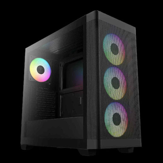 Gamdias Athena M3 Gaming Midi Tower Κουτί Υπολογιστή με Πλαϊνό Παράθυρο και ARGB Φωτισμό Μαύρο