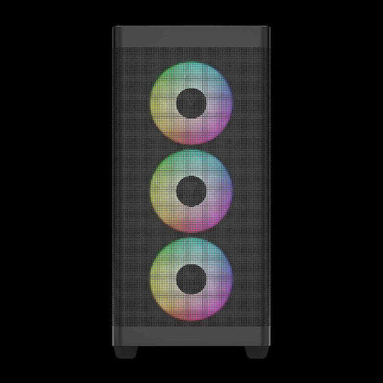 Gamdias Athena M3 Gaming Midi Tower Κουτί Υπολογιστή με Πλαϊνό Παράθυρο και ARGB Φωτισμό Μαύρο