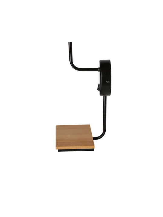 MSA Lamp Wall with Socket E14 and Switch Black