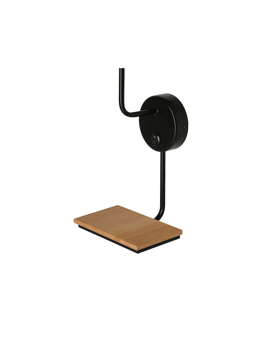 MSA Lamp Wall with Socket E14 and Switch Black