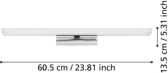 Eglo Tabiano-Z Modern Lamp Bathroom with Integrated LED RGBW Silver 60.5x7x7cm