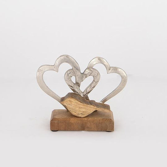 Set of Decorative Hearts made of Wooden 18x5x14cm 2pcs