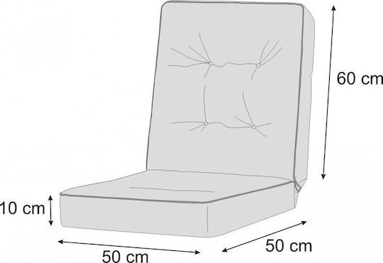 Garden Chair Cushion with Backrest Graphite 2 Pieces 50x50cm