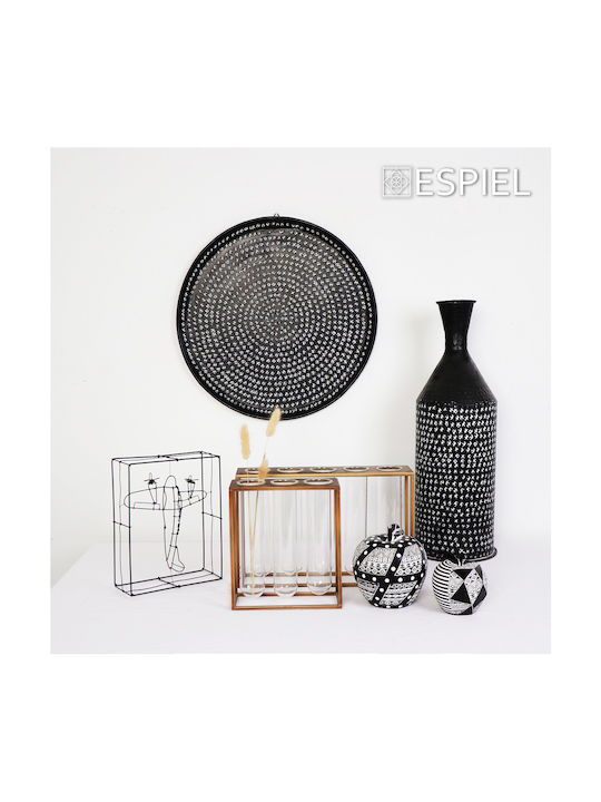 Espiel Decorative Apple made of Polyresin Black/ Gold 14.5x14.5x15cm 1pcs