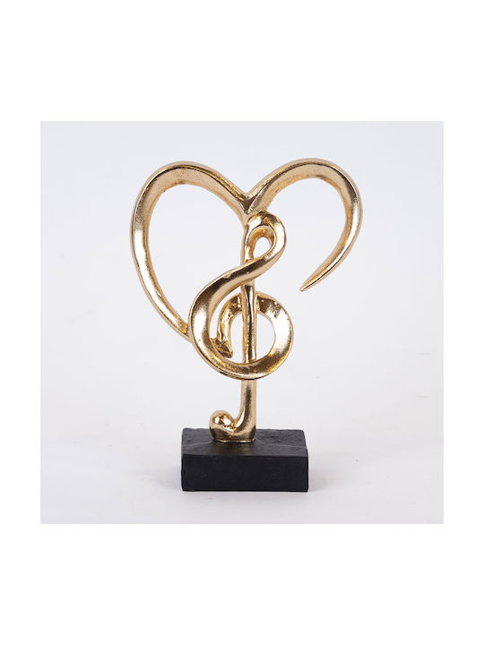 Dekorative Skulptur Herz Musiknote Gold & Schwarz 14,5x6x19,5cm 14054 752-27185