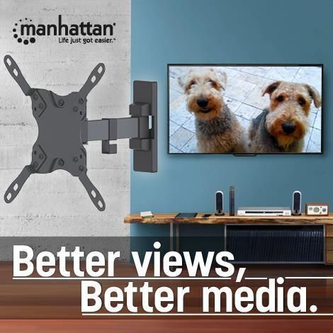 Manhattan 461399 Βάση Τηλεόρασης Τοίχου με Βραχίονα έως 42" και 20kg