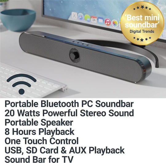 Majority Atlas Компютърни тонколони 2.0 с Bluetooth в Черен цвят