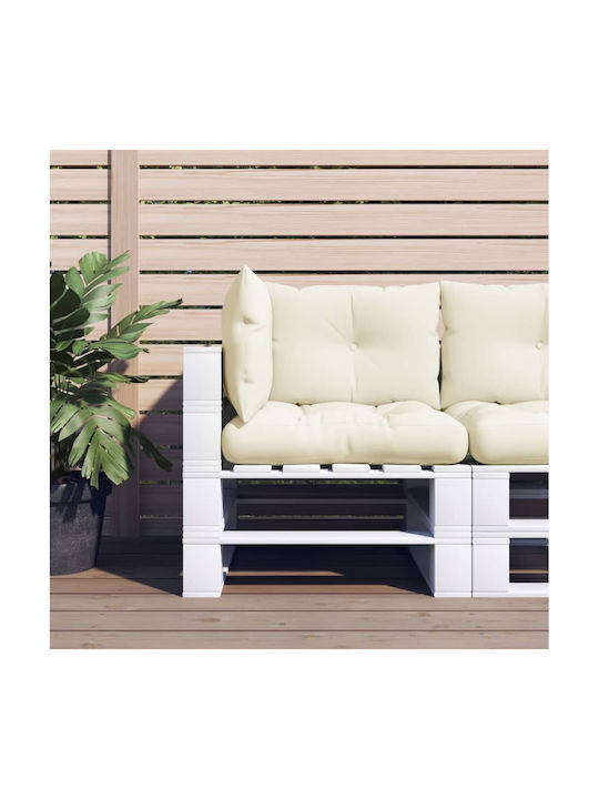 vidaXL Gartenstuhlkissen für Paletten Sitzbank mit Rückenlehne Beige 3 Stück 61,5x60cm