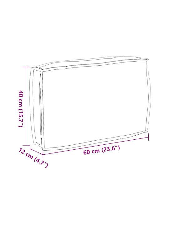 vidaXL Μαξιλάρι Καναπέ Κήπου Κρεμ 40x60εκ.