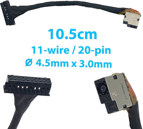 DC Power Supply Plug Jack Socket HP Omen 17-cb GTX 1660ti RTX 2060 17-cb0002ca 17-cb0020nr 200W N18e L57359-001 L52814-s42 L52814-f42 Cable 10.5cm 20pins Code 3979