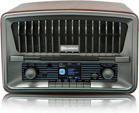 Roadstar HRA-270CD+BT Retro Επιτραπέζιο Ραδιόφωνο DAB+ με Bluetooth και USB Καφέ