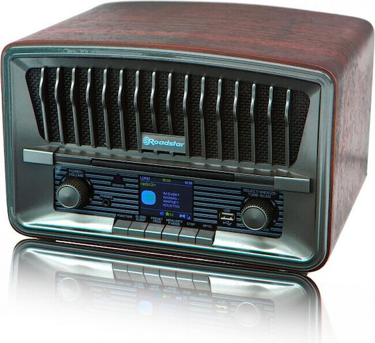 Roadstar HRA-270CD+BT Retro Επιτραπέζιο Ραδιόφωνο DAB+ με Bluetooth και USB Καφέ