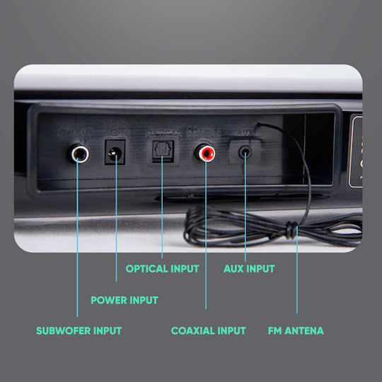 Sonic Gear BT-3500 Soundbar 2.1 Bluetooth και HDMI 30W με Ασύρματο Subwoofer και Τηλεχειριστήριο Μαύρο
