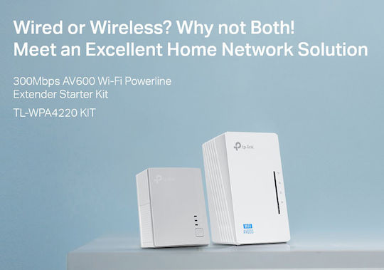 TP-LINK TL-WPA4220T KIT v4 Powerline Double Wi‑Fi 4 and 2 Ethernet Ports