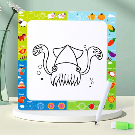 2-in-1 Wooden Educational Puzzle Board Vegetables Marker