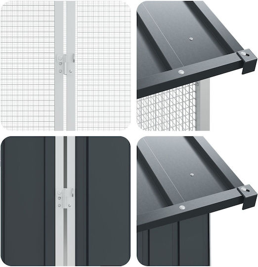 Vidaxl Bird Cage Extension Anthracite 310x838x247 cm Steel Black