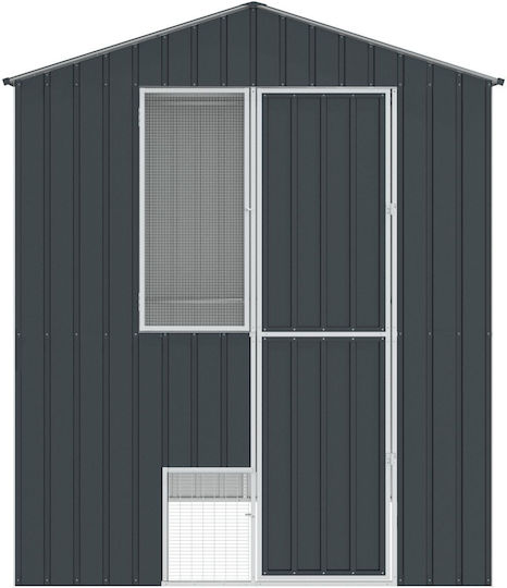 Vidaxl Клетка за птици антрацитно сиво 210x215x247 стомана сиво