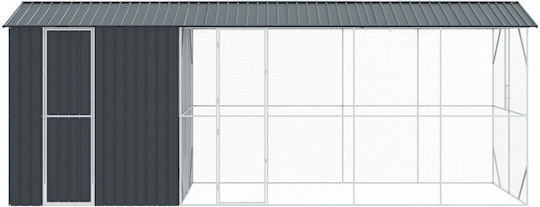 Vidaxl Bird Aviary Extension Anthracite 210x640x247 cm Steel Grey