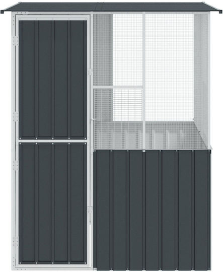 Vidaxl Клетка за птици Антрацит 215x78x200 см Галванизирана стомана Сива