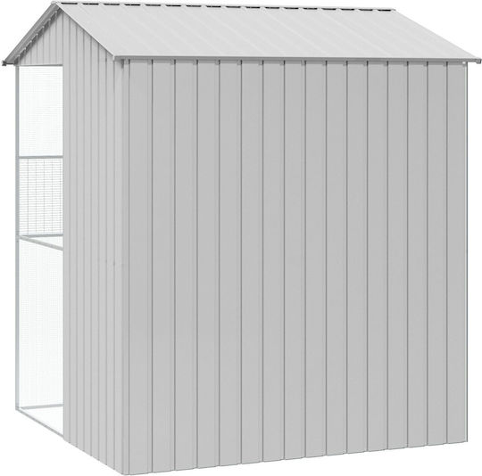 Vidaxl Κλουβί Πουλιών Γκρι 215x210x247 Εκ Χάλυβας Γκρι
