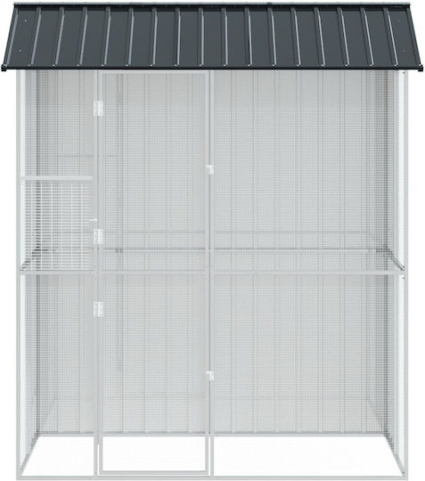 Vidaxl Κλουβί Πουλιών Ανθρακί 215x110x247 Εκ Χάλυβας Ανθρακί