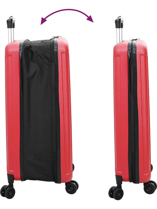 vidaXL Large Hard Red Suitcase with 4 Wheels Height 76cm