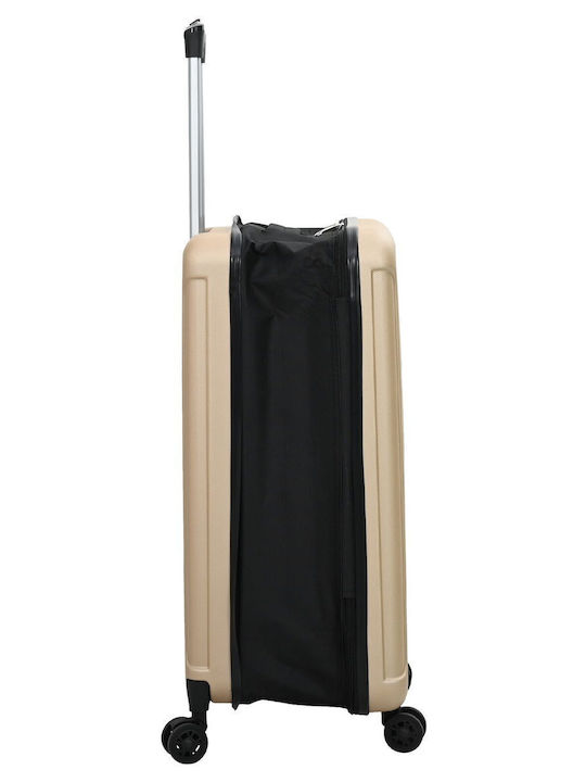 vidaXL Valiză De Călătorie Cabină Tough Șampanie Cu 4 Roți Înălțime 55.5 Cm